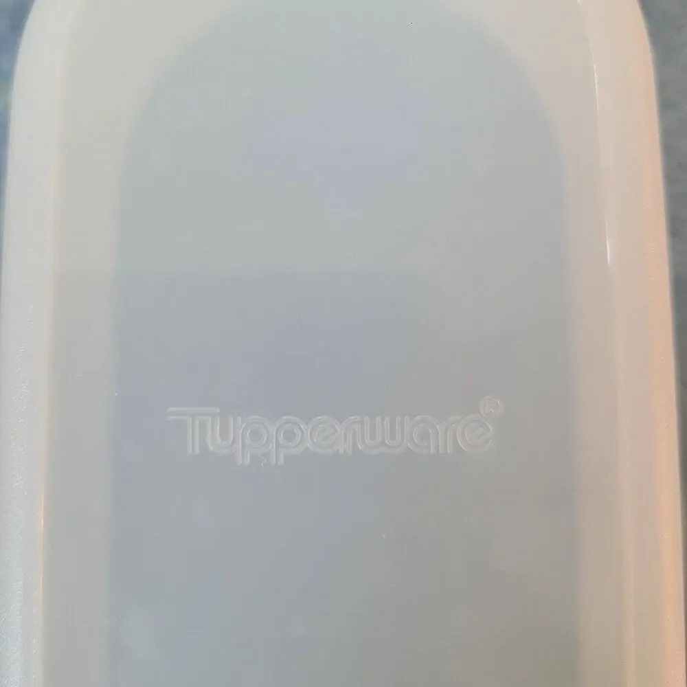 Vintage Tupperware Modular Mates Super Oval Pantry Set Four Piece Set Blue Lids
